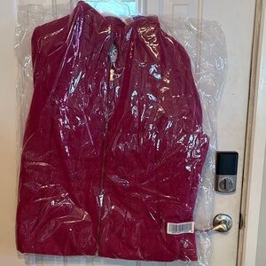 Isaac Mizrahi live burgundy jacket